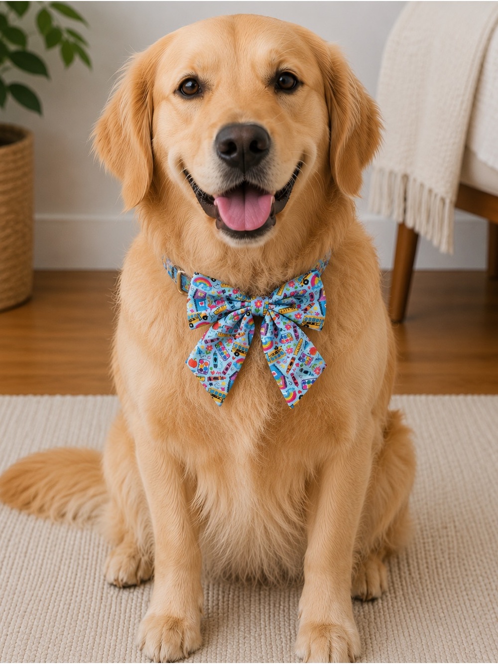 Griffy & Drake Back to School Dog Sailor Bow Large 5.5x6 NWT